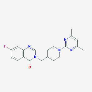 molecular formula C20H22FN5O B2948561 3-{[1-(4,6-Dimethylpyrimidin-2-yl)piperidin-4-yl]methyl}-7-fluoro-3,4-dihydroquinazolin-4-one CAS No. 2415632-71-0
