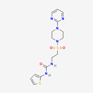 molecular formula C15H20N6O3S2 B2948564 1-(2-((4-(Pyrimidin-2-yl)piperazin-1-yl)sulfonyl)ethyl)-3-(thiophen-2-yl)urea CAS No. 1207005-68-2