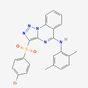 molecular formula C23H18BrN5O2S B2948565 3-(4-BROMOBENZENESULFONYL)-N-(2,5-DIMETHYLPHENYL)-[1,2,3]TRIAZOLO[1,5-A]QUINAZOLIN-5-AMINE CAS No. 895640-94-5