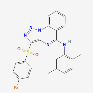 molecular formula C23H18BrN5O2S B2948565 3-((4-bromophenyl)sulfonyl)-N-(2,5-dimethylphenyl)-[1,2,3]triazolo[1,5-a]quinazolin-5-amine CAS No. 895640-94-5