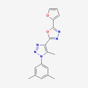 molecular formula C17H15N5O2 B2948569 2-(1-(3,5-dimethylphenyl)-5-methyl-1H-1,2,3-triazol-4-yl)-5-(furan-2-yl)-1,3,4-oxadiazole CAS No. 950236-02-9