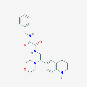 molecular formula C26H34N4O3 B2948580 N-(4-methylbenzyl)-N'-[2-(1-methyl-1,2,3,4-tetrahydroquinolin-6-yl)-2-morpholin-4-ylethyl]ethanediamide CAS No. 922120-09-0