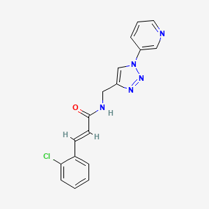 molecular formula C17H14ClN5O B2948586 (E)-3-(2-chlorophenyl)-N-((1-(pyridin-3-yl)-1H-1,2,3-triazol-4-yl)methyl)acrylamide CAS No. 2035036-85-0