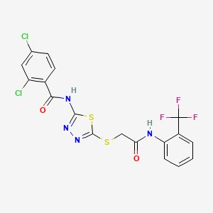 2,4-dichloro-N-[5-[2-oxo-2-[2-(trifluoromethyl)anilino]ethyl]sulfanyl-1,3,4-thiadiazol-2-yl]benzamide