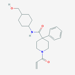 N-[4-(Hydroxymethyl)cyclohexyl]-4-phenyl-1-prop-2-enoylpiperidine-4-carboxamide