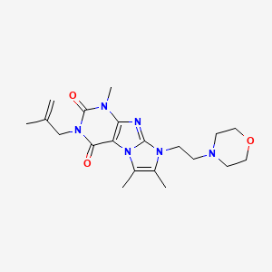 molecular formula C20H28N6O3 B2948598 1,6,7-trimethyl-3-(2-methylallyl)-8-(2-morpholinoethyl)-1H-imidazo[2,1-f]purine-2,4(3H,8H)-dione CAS No. 915933-63-0