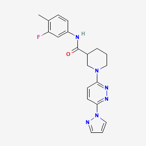 1-(6-(1H-pyrazol-1-yl)pyridazin-3-yl)-N-(3-fluoro-4-methylphenyl)piperidine-3-carboxamide