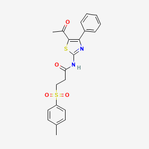 N-(5-acetyl-4-phenylthiazol-2-yl)-3-tosylpropanamide