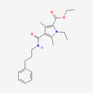 ethyl 1-ethyl-3,5-dimethyl-4-((3-phenylpropyl)carbamoyl)-1H-pyrrole-2-carboxylate