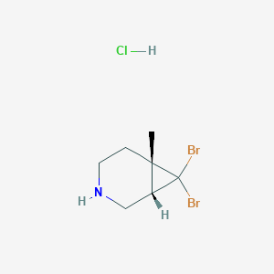 molecular formula C7H12Br2ClN B2948626 rac-(1R,6R)-7,7-dibromo-6-methyl-3-azabicyclo[4.1.0]heptane hydrochloride, cis CAS No. 1909294-91-2