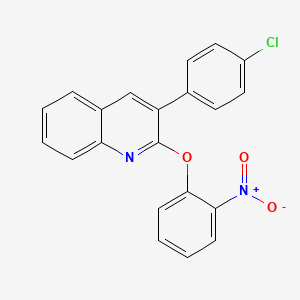 molecular formula C21H13ClN2O3 B2948629 3-(4-Chlorophenyl)-2-(2-nitrophenoxy)quinoline CAS No. 478260-80-9