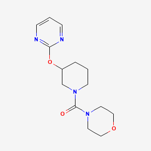 molecular formula C14H20N4O3 B2948631 Morpholino(3-(pyrimidin-2-yloxy)piperidin-1-yl)methanone CAS No. 2034576-56-0