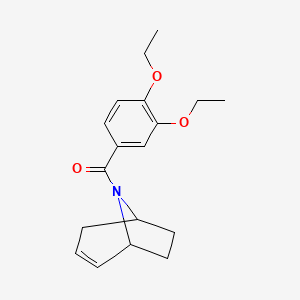 molecular formula C18H23NO3 B2948642 (1R,5S)-8-azabicyclo[3.2.1]oct-2-en-8-yl(3,4-diethoxyphenyl)methanone CAS No. 1705495-81-3