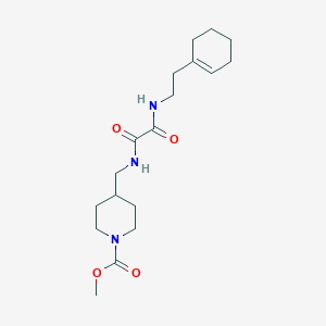 molecular formula C18H29N3O4 B2948643 4-((2-((2-(环己-1-烯-1-基)乙基)氨基)-2-氧代乙酰氨基)甲基)哌啶-1-甲酸甲酯 CAS No. 1235371-80-8