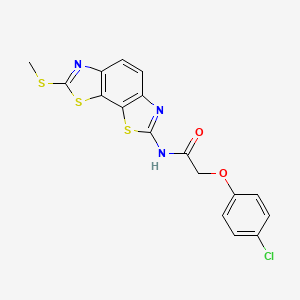 molecular formula C17H12ClN3O2S3 B2948644 2-(4-chlorophenoxy)-N-(2-methylsulfanyl-[1,3]thiazolo[4,5-g][1,3]benzothiazol-7-yl)acetamide CAS No. 477503-57-4