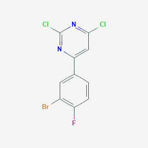 molecular formula C10H4BrCl2FN2 B2948646 4-(3-Bromo-4-fluorophenyl)-2,6-dichloropyrimidine CAS No. 1494714-54-3