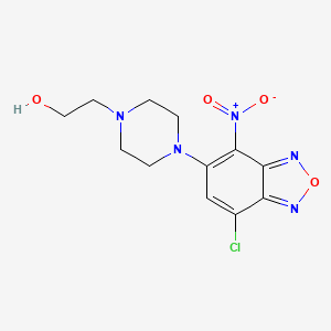 molecular formula C12H14ClN5O4 B2948654 2-[4-(7-Chloro-4-nitro-2,1,3-benzoxadiazol-5-yl)piperazino]-1-ethanol CAS No. 842966-44-3