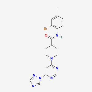 molecular formula C19H20BrN7O B2948660 1-(6-(1H-1,2,4-triazol-1-yl)pyrimidin-4-yl)-N-(2-bromo-4-methylphenyl)piperidine-4-carboxamide CAS No. 1797357-00-6