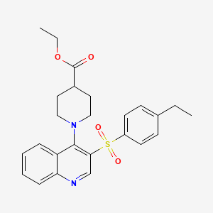 molecular formula C25H28N2O4S B2948662 ETHYL 1-[3-(4-ETHYLBENZENESULFONYL)QUINOLIN-4-YL]PIPERIDINE-4-CARBOXYLATE CAS No. 899356-05-9