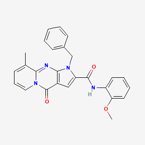 molecular formula C26H22N4O3 B2948665 1-benzyl-N-(2-methoxyphenyl)-9-methyl-4-oxo-1,4-dihydropyrido[1,2-a]pyrrolo[2,3-d]pyrimidine-2-carboxamide CAS No. 896834-96-1