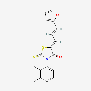 molecular formula C18H15NO2S2 B2948668 (Z)-3-(2,3-dimethylphenyl)-5-((E)-3-(furan-2-yl)allylidene)-2-thioxothiazolidin-4-one CAS No. 848986-42-5
