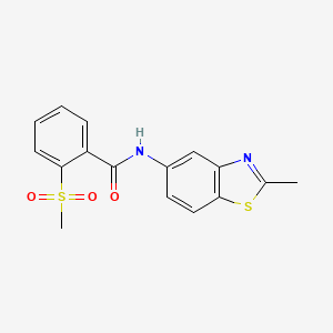 molecular formula C16H14N2O3S2 B2948669 N-(2-methylbenzo[d]thiazol-5-yl)-2-(methylsulfonyl)benzamide CAS No. 896361-85-6