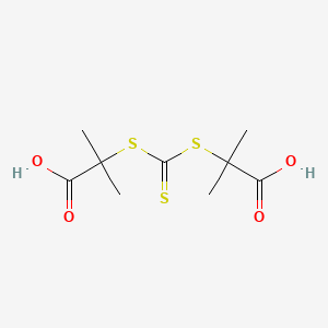 molecular formula C9H14O4S3 B2948697 Propanoic acid, 2,2'-[carbonothioylbis(thio)]bis[2-methyl- CAS No. 355120-40-0