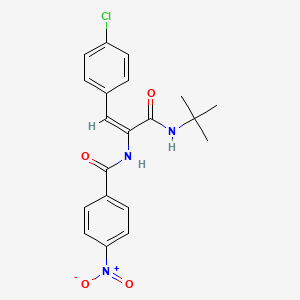 molecular formula C20H20ClN3O4 B2948706 N-(1-Tert-butylcarbamoyl-2-(4-chloro-phenyl)-vinyl)-4-nitro-benzamide CAS No. 297145-64-3
