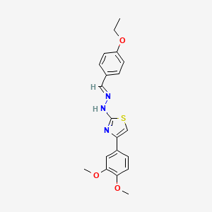 molecular formula C20H21N3O3S B2948713 (Z)-4-(3,4-dimethoxyphenyl)-2-((E)-(4-ethoxybenzylidene)hydrazono)-2,3-dihydrothiazole CAS No. 1322209-61-9