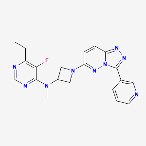 molecular formula C20H20FN9 B2948716 6-Ethyl-5-fluoro-N-methyl-N-[1-(3-pyridin-3-yl-[1,2,4]triazolo[4,3-b]pyridazin-6-yl)azetidin-3-yl]pyrimidin-4-amine CAS No. 2379952-26-6