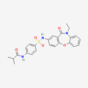 molecular formula C25H25N3O5S B2948722 N-(4-(N-(10-ethyl-11-oxo-10,11-dihydrodibenzo[b,f][1,4]oxazepin-2-yl)sulfamoyl)phenyl)isobutyramide CAS No. 921920-19-6