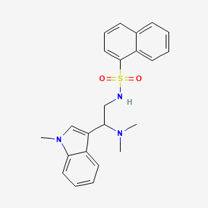 molecular formula C23H25N3O2S B2948725 N-(2-(dimethylamino)-2-(1-methyl-1H-indol-3-yl)ethyl)naphthalene-1-sulfonamide CAS No. 1091438-76-4