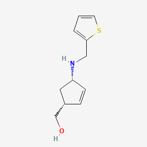molecular formula C11H15NOS B2948727 [(1R,4S)-4-[(thiophen-2-ylmethyl)amino]cyclopent-2-en-1-yl]methanol CAS No. 1807940-33-5