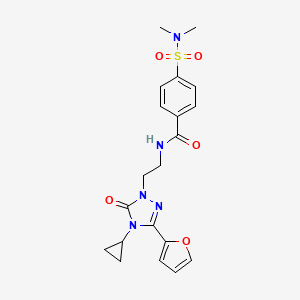 molecular formula C20H23N5O5S B2948732 N-{2-[4-cyclopropyl-3-(furan-2-yl)-5-oxo-4,5-dihydro-1H-1,2,4-triazol-1-yl]ethyl}-4-(dimethylsulfamoyl)benzamide CAS No. 1797738-34-1