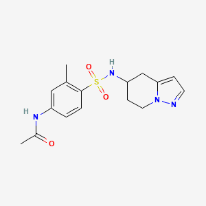 molecular formula C16H20N4O3S B2948738 N-(3-methyl-4-(N-(4,5,6,7-tetrahydropyrazolo[1,5-a]pyridin-5-yl)sulfamoyl)phenyl)acetamide CAS No. 2034489-33-1