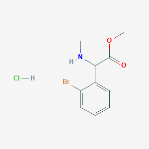 molecular formula C10H13BrClNO2 B2948743 Methyl 2-(2-bromophenyl)-2-(methylamino)acetate;hydrochloride CAS No. 2445784-16-5