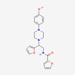molecular formula C22H25N3O4 B2948753 N-[2-(furan-2-yl)-2-[4-(4-methoxyphenyl)piperazin-1-yl]ethyl]furan-2-carboxamide CAS No. 877647-73-9