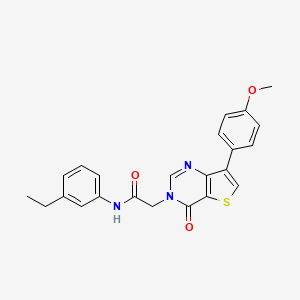 molecular formula C23H21N3O3S B2948783 N-(3-ethylphenyl)-2-[7-(4-methoxyphenyl)-4-oxo-3H,4H-thieno[3,2-d]pyrimidin-3-yl]acetamide CAS No. 1207011-91-3