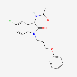 molecular formula C19H19ClN2O3 B2948798 N-(5-chloro-2-oxo-1-(3-phenoxypropyl)indolin-3-yl)acetamide CAS No. 1008694-61-8
