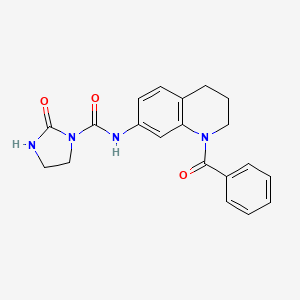 molecular formula C20H20N4O3 B2948803 N-(1-benzoyl-1,2,3,4-tetrahydroquinolin-7-yl)-2-oxoimidazolidine-1-carboxamide CAS No. 1448134-18-6