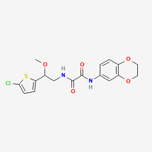 molecular formula C17H17ClN2O5S B2948816 N-[2-(5-chlorothiophen-2-yl)-2-methoxyethyl]-N'-(2,3-dihydro-1,4-benzodioxin-6-yl)ethanediamide CAS No. 2034410-28-9