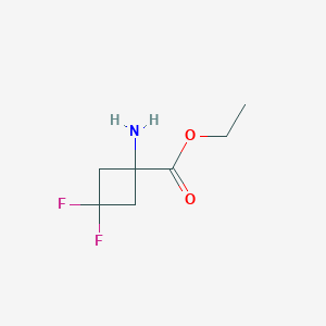 molecular formula C7H11F2NO2 B2948833 Ethyl 1-amino-3,3-difluorocyclobutane-1-carboxylate CAS No. 2091125-32-3