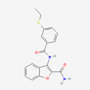 molecular formula C18H16N2O3S B2948892 3-(3-(Ethylthio)benzamido)benzofuran-2-carboxamide CAS No. 886912-04-5