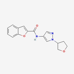 molecular formula C16H15N3O3 B2948893 N-(1-(tetrahydrofuran-3-yl)-1H-pyrazol-4-yl)benzofuran-2-carboxamide CAS No. 1797894-98-4