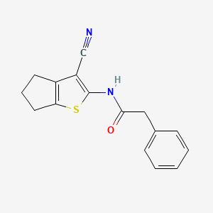 molecular formula C16H14N2OS B2948921 N-(3-cyano-5,6-dihydro-4H-cyclopenta[b]thiophen-2-yl)-2-phenylacetamide CAS No. 313662-39-4