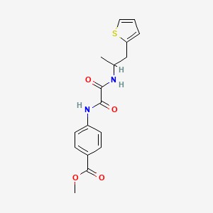molecular formula C17H18N2O4S B2948953 methyl 4-({[1-(thiophen-2-yl)propan-2-yl]carbamoyl}formamido)benzoate CAS No. 1210925-63-5