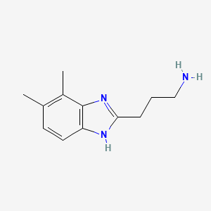 molecular formula C12H21Cl2N3O B2948965 3-(4,5-Dimethyl-1H-benzimidazol-2-yl)-propan-1-amine CAS No. 933719-67-6