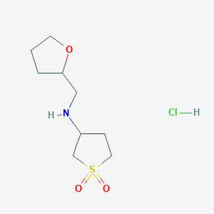 molecular formula C9H18ClNO3S B2948994 N-(1,1-dioxidotetrahydrothien-3-yl)-N-(tetrahydrofuran-2-ylmethyl)amine hydrochloride CAS No. 1052418-36-6