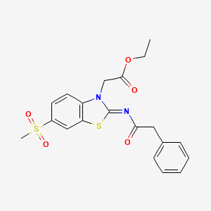 (Z)-ethyl 2-(6-(methylsulfonyl)-2-((2-phenylacetyl)imino)benzo[d]thiazol-3(2H)-yl)acetate