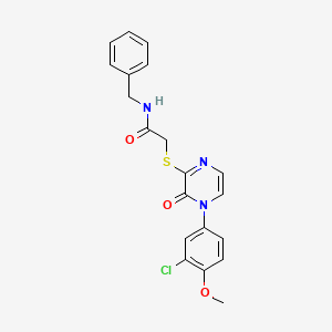 molecular formula C20H18ClN3O3S B2949060 N-benzyl-2-{[4-(3-chloro-4-methoxyphenyl)-3-oxo-3,4-dihydropyrazin-2-yl]sulfanyl}acetamide CAS No. 899744-20-8